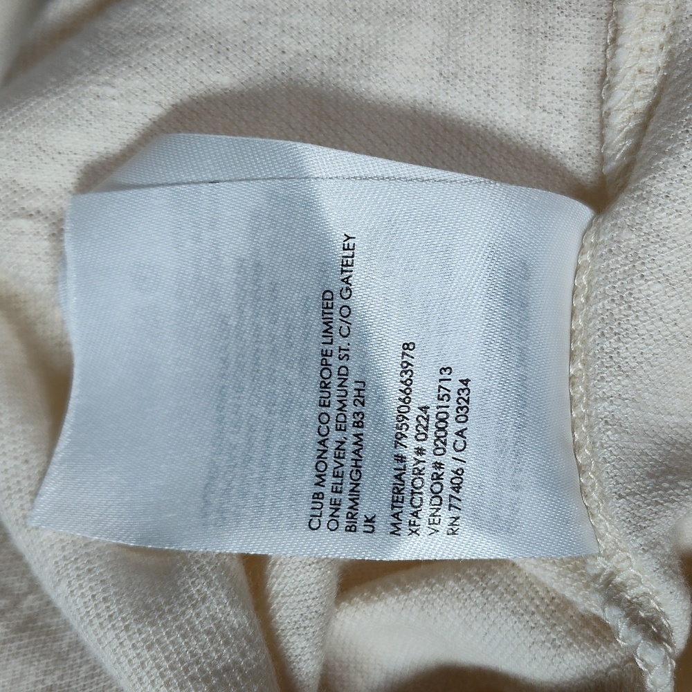 Club Monaco cream linen cotton pullover hoodie S - Picture 10 of 10